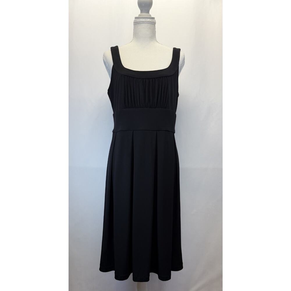 Donna Ricco New York Black Pleated Waist Sleeveless‎ Cocktail Dress Size 10